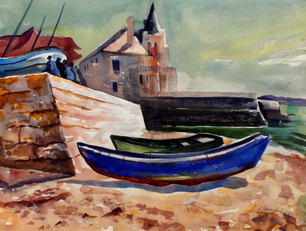 1964 Boat in Portugal - watercolor